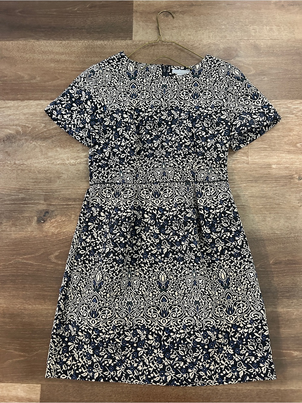 H&M Embroidered Floral Paisley Fit & Flare Dress Size 8